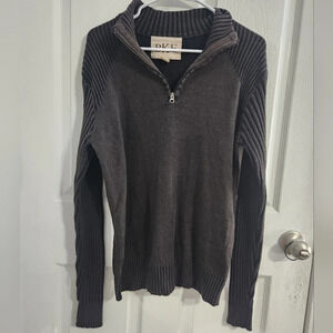 BKE Buckle brown men pullover collared knit sweater stretch men size medium